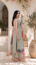 Women's Floral Printed Straight Kurta Set | Women 3-Piece Ethnic Wear