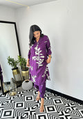 Purple Autumn Floral Kurta & Pants Set