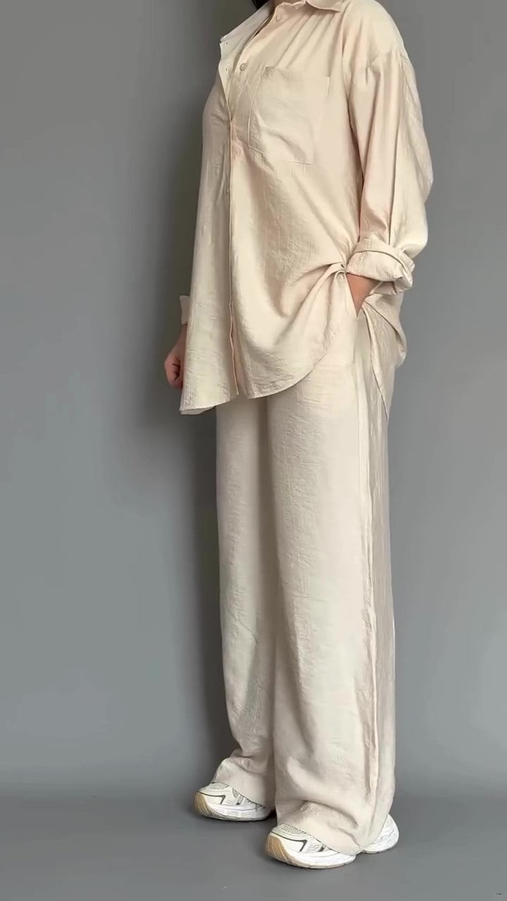 women crinkle cotton muse co-ord set