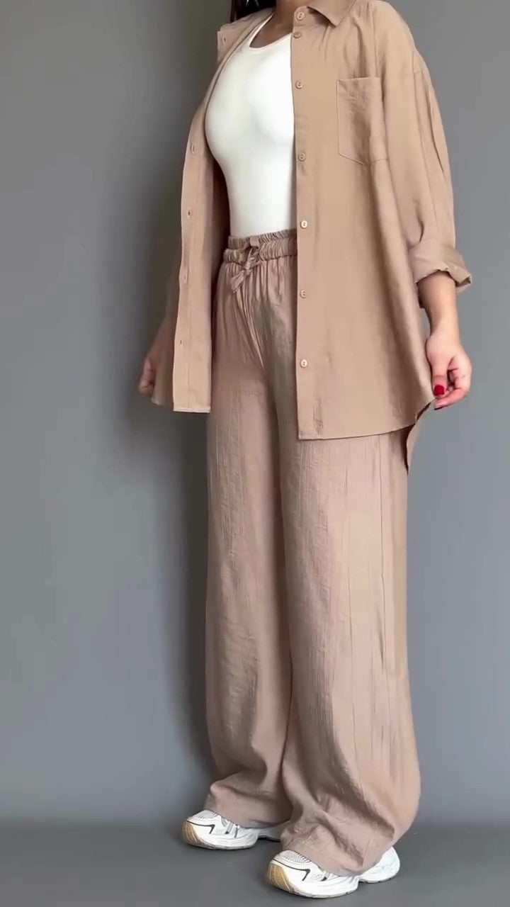 women crinkle cotton muse co-ord set