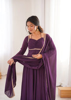 Pure Fox Blooming Georgette Anarkali Gown with Dupatta Set