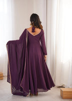 Pure Fox Blooming Georgette Anarkali Gown with Dupatta Set