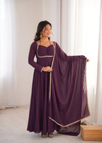 Pure Fox Blooming Georgette Anarkali Gown with Dupatta Set