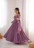 Pure Fox Blooming Georgette Anarkali Gown with Dupatta Set