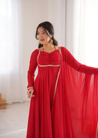 Pure Fox Blooming Georgette Anarkali Gown with Dupatta Set