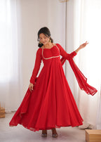 Pure Fox Blooming Georgette Anarkali Gown with Dupatta Set