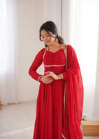 Pure Fox Blooming Georgette Anarkali Gown with Dupatta Set