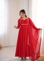 Pure Fox Blooming Georgette Anarkali Gown with Dupatta Set