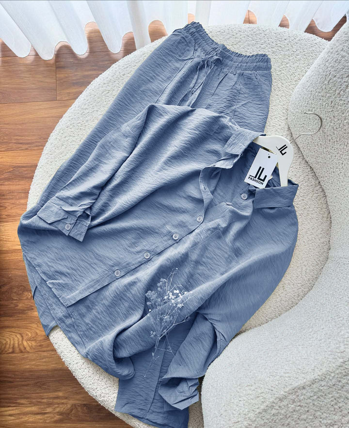 women crinkle cotton muse co-ord set