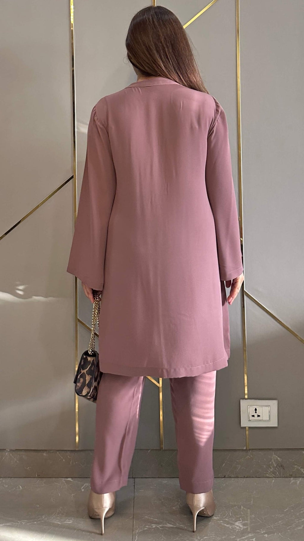 Zoya Blush Pink Georgette Co-ord Set with Embroidery – Women's Festive Wear