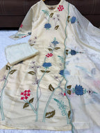 Women Floral Embroidered Work Kurta with Trousers & Dupatta