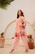 Women's Floral Embroidered Chanderi Silk Co-Ord Set