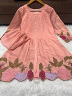 Women's Floral Embroidered Chanderi Silk Co-Ord Set