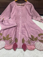 Women's Floral Embroidered Chanderi Silk Co-Ord Set