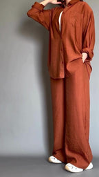 women crinkle cotton muse co-ord set