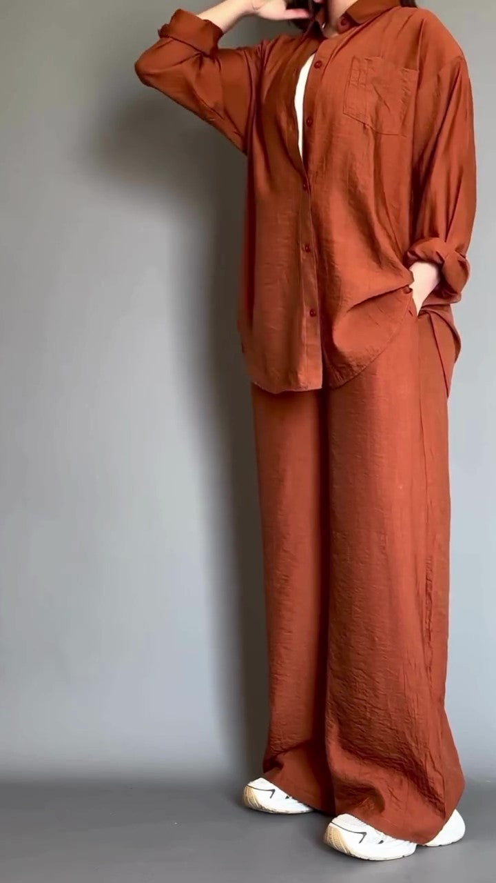 women crinkle cotton muse co-ord set