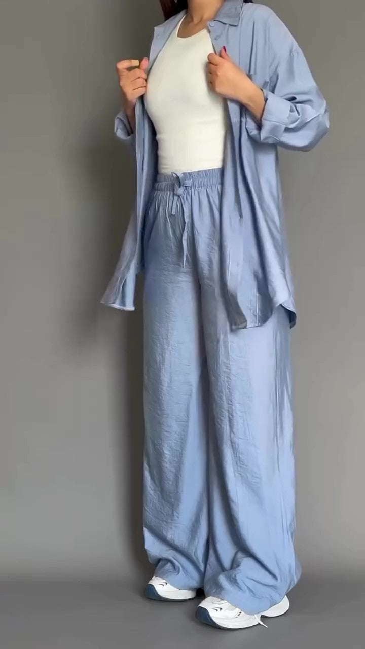 women crinkle cotton muse co-ord set