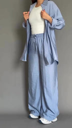 women crinkle cotton muse co-ord set