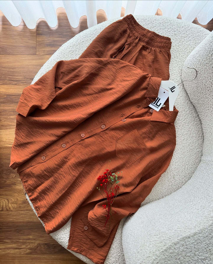 women crinkle cotton muse co-ord set