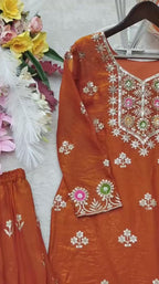 Pure Silk Embroidered Sharara Set for Women | Festive & Wedding Wear