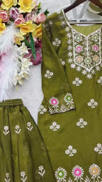 Pure Silk Embroidered Sharara Set for Women | Festive & Wedding Wear