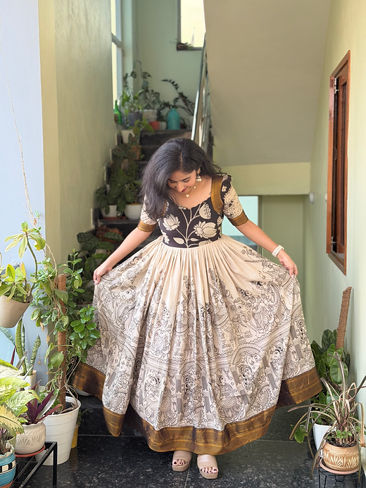Classic Kalamkari Anarkali Gown