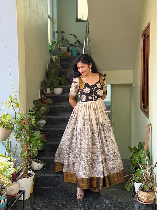 Classic Kalamkari Anarkali Gown